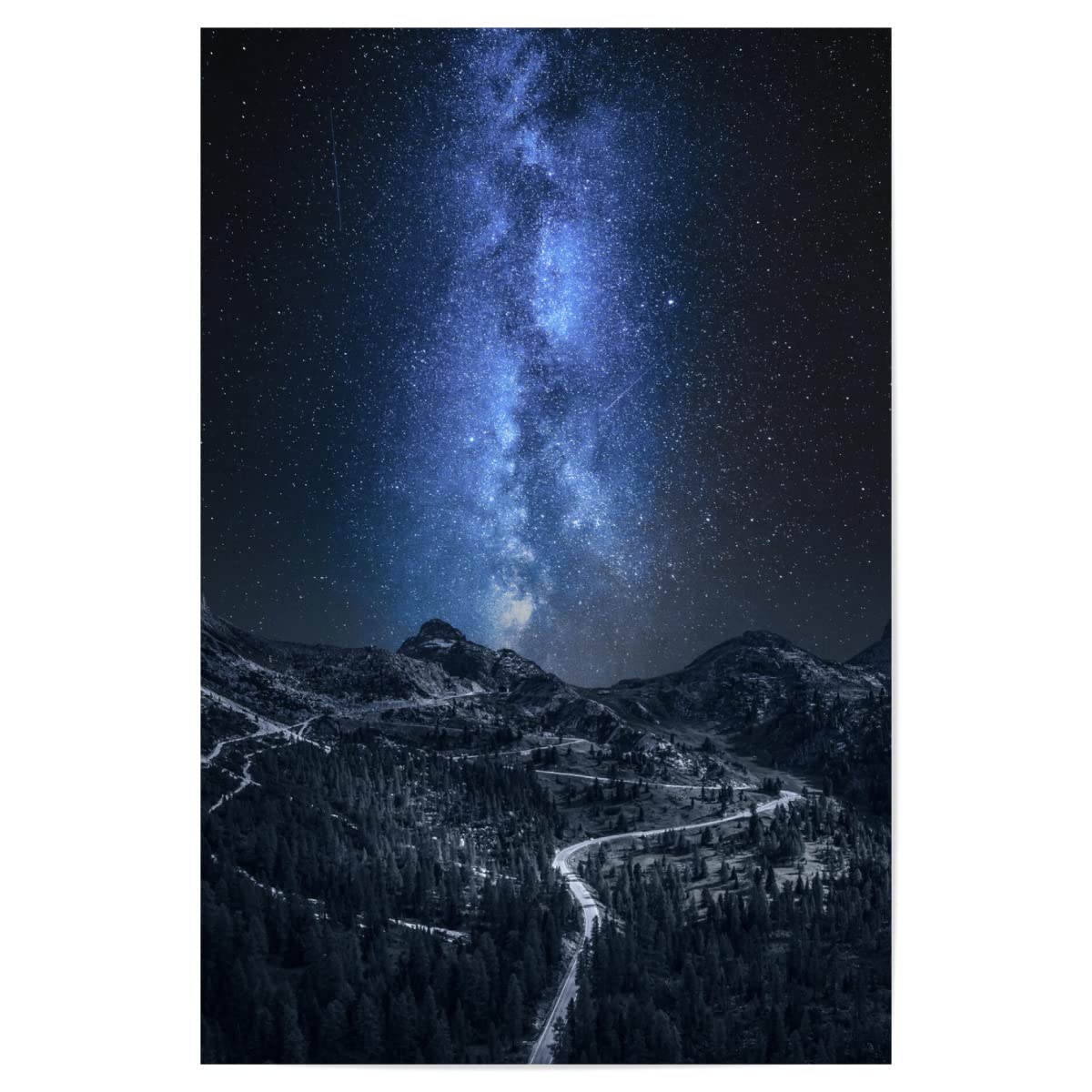 artboxONE Poster 150x100 cm Natur Milky Way Over Passo Falazarego - Bild Milky falazarego Himmel
