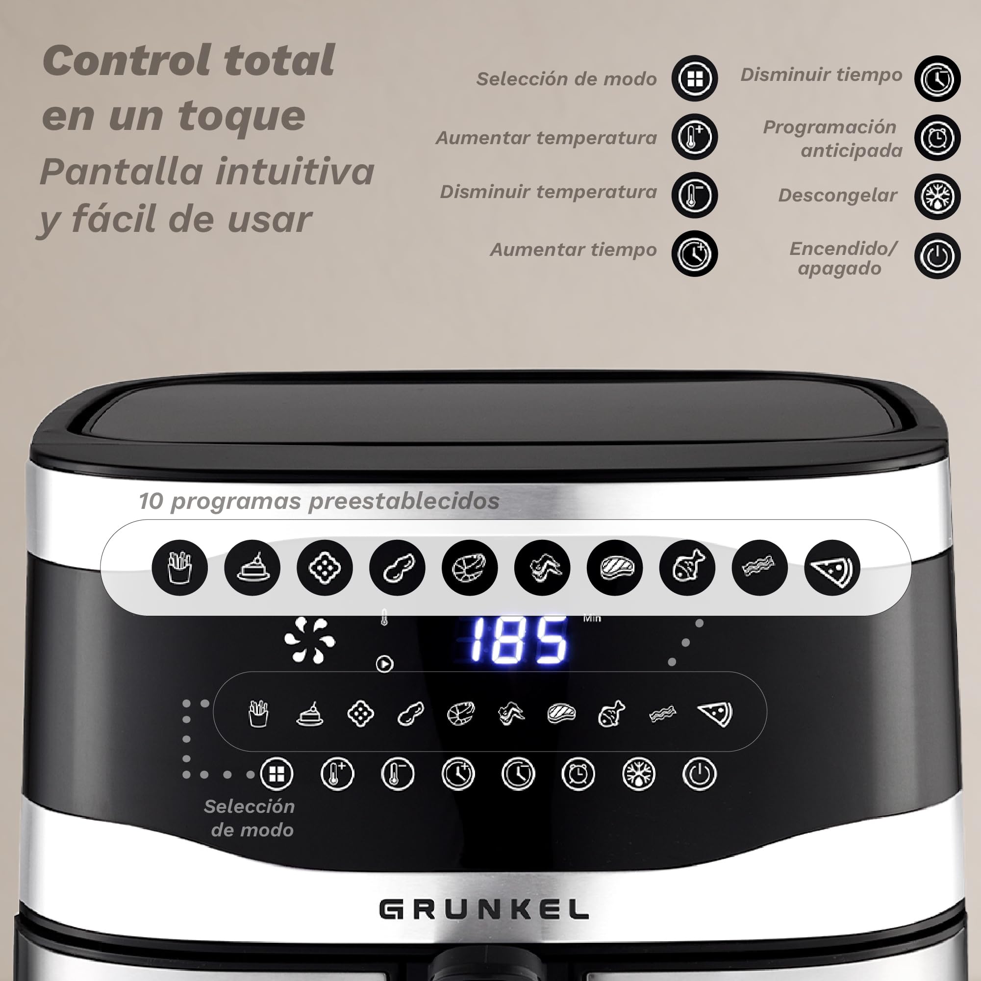Grunkel FREIDORA MAXISTEELFRYER FREIDORA DE AIRE