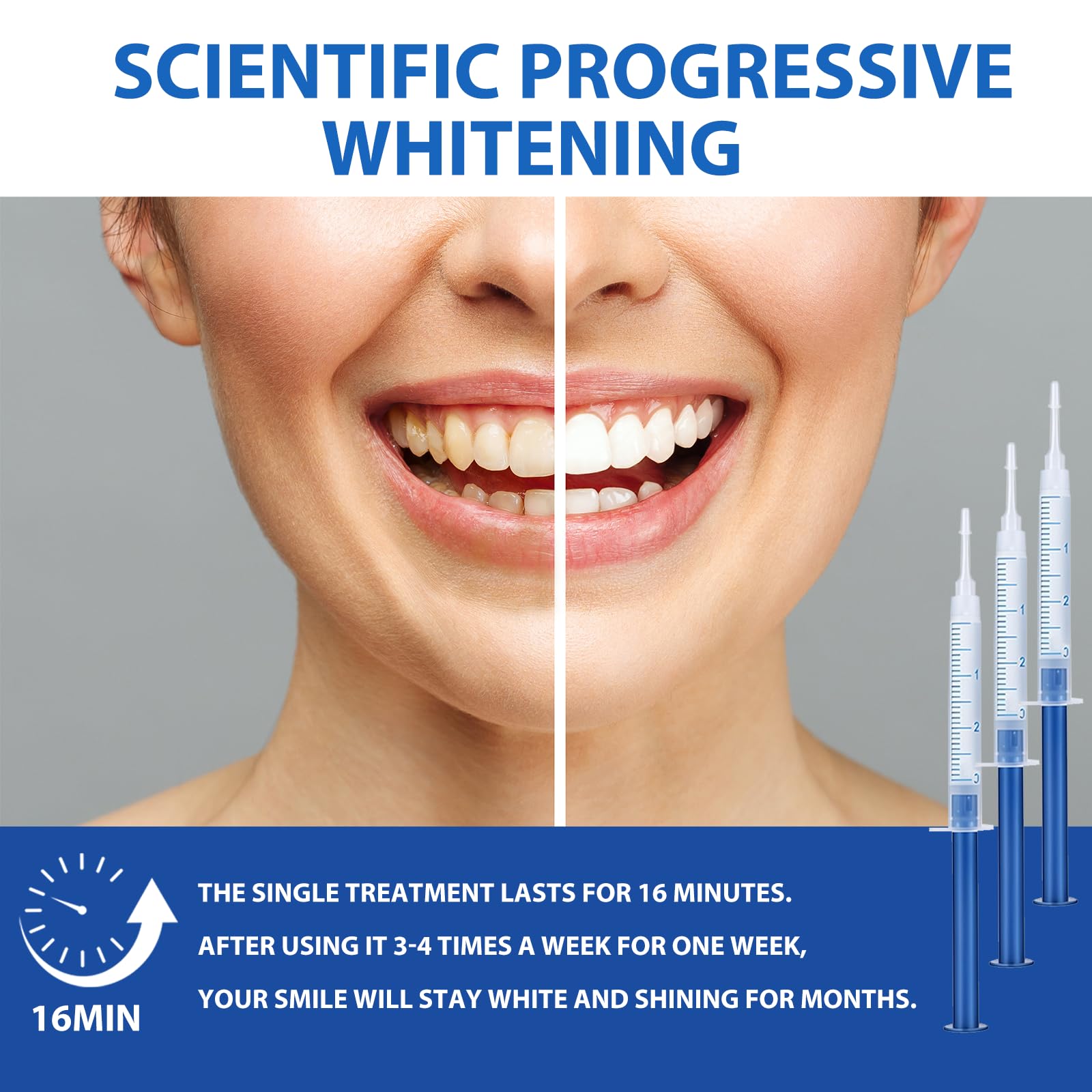 Kit Sbiancante Denti Professionale,10 pcs Gel sbiancante,Rapido sbiancamento dei denti a Casa,Efficace Ridurre Macchie Profonde per illuminare il sorriso,con applicazione semplice