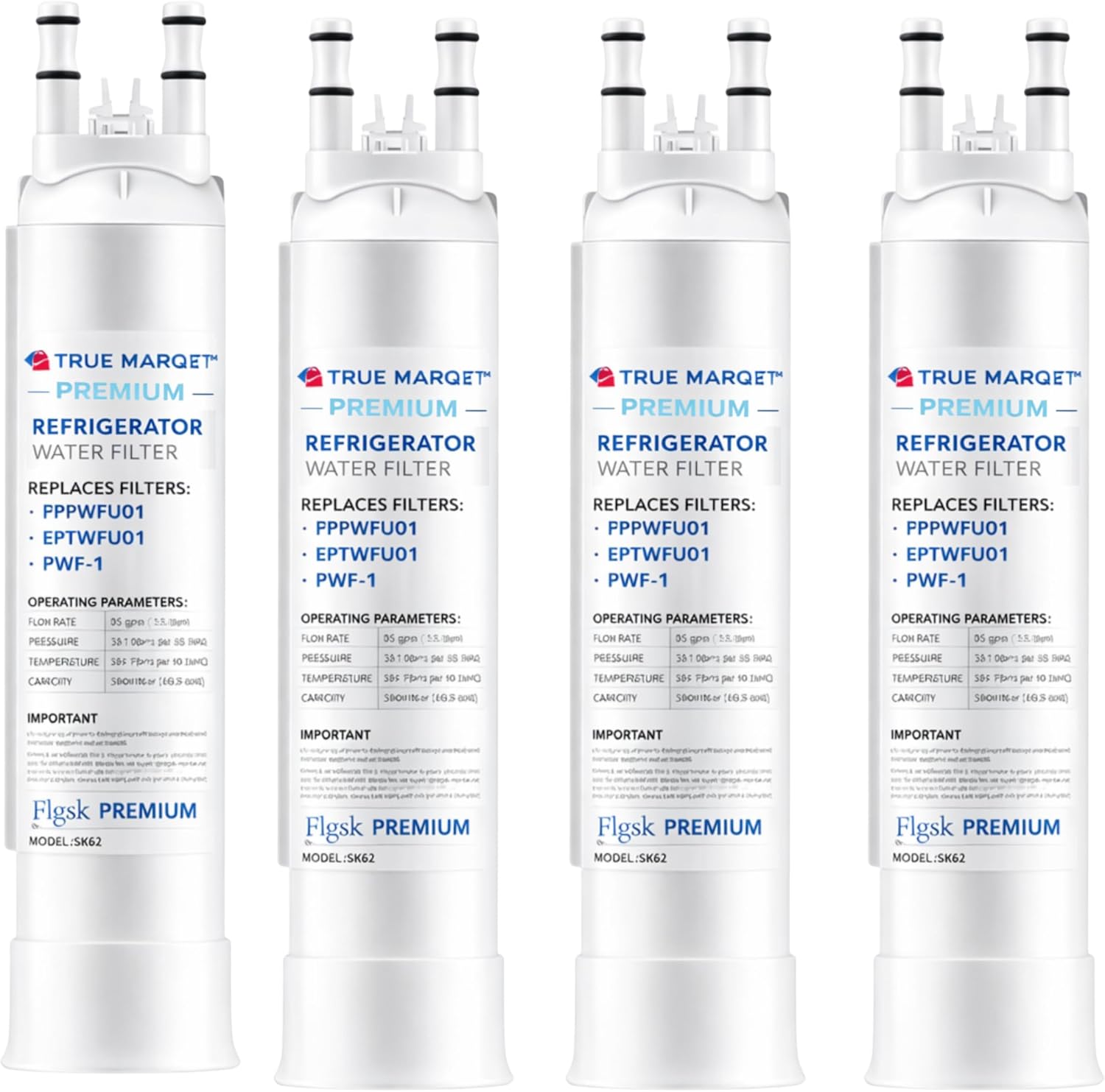 FPPWFU01 Water Filter Replacement for Frigidaire FPPWFU01 Water Filter Compatible with PurePour PWF-1, Electrolux EPPWFU01 PureAdvantage PWF-1 4 Pack NEW