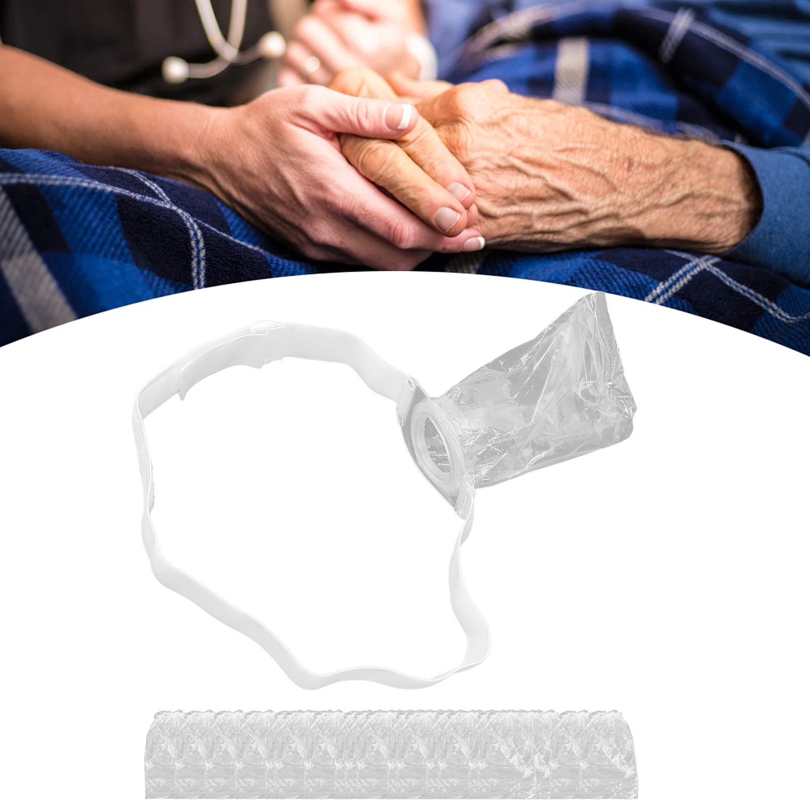 Ceinture de stomie en silicone, 80 sacs jetables, 2 anneaux de barrière pour stomie + 80 sacs de colostomie jetables, pas d'irritation de la peau