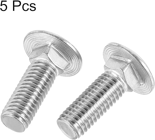 Miniatura 19 de uxcell Perno de carro de 1/2-13x1-1/4" Cuello cuadrado de cabeza redonda Acero inoxidable 304 5pcs