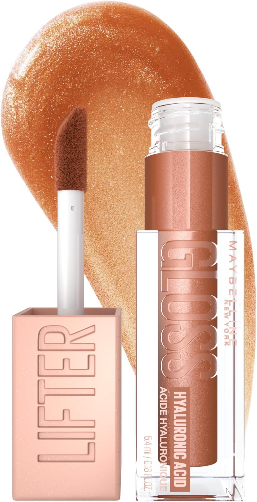 Lifter Gloss Bronzed Lip Gloss, Lasting Hydration Formula With Hyaluronic Acid, Non Sticky, 018 Bronze