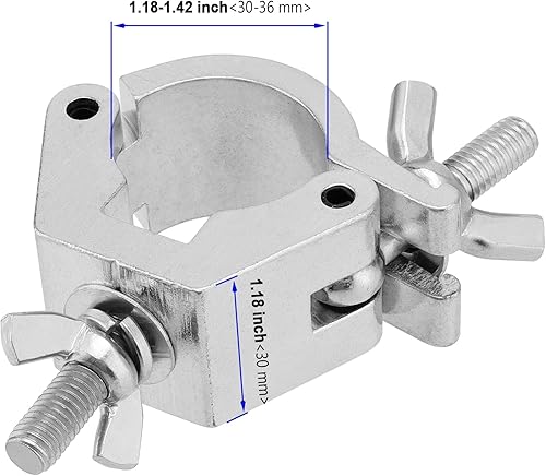 Miniatura 2 de Paquete de 12 abrazaderas de armazón de iluminación de escenario de aleación de aluminio, abrazadera O resistente para iluminación de DJ, se adapta