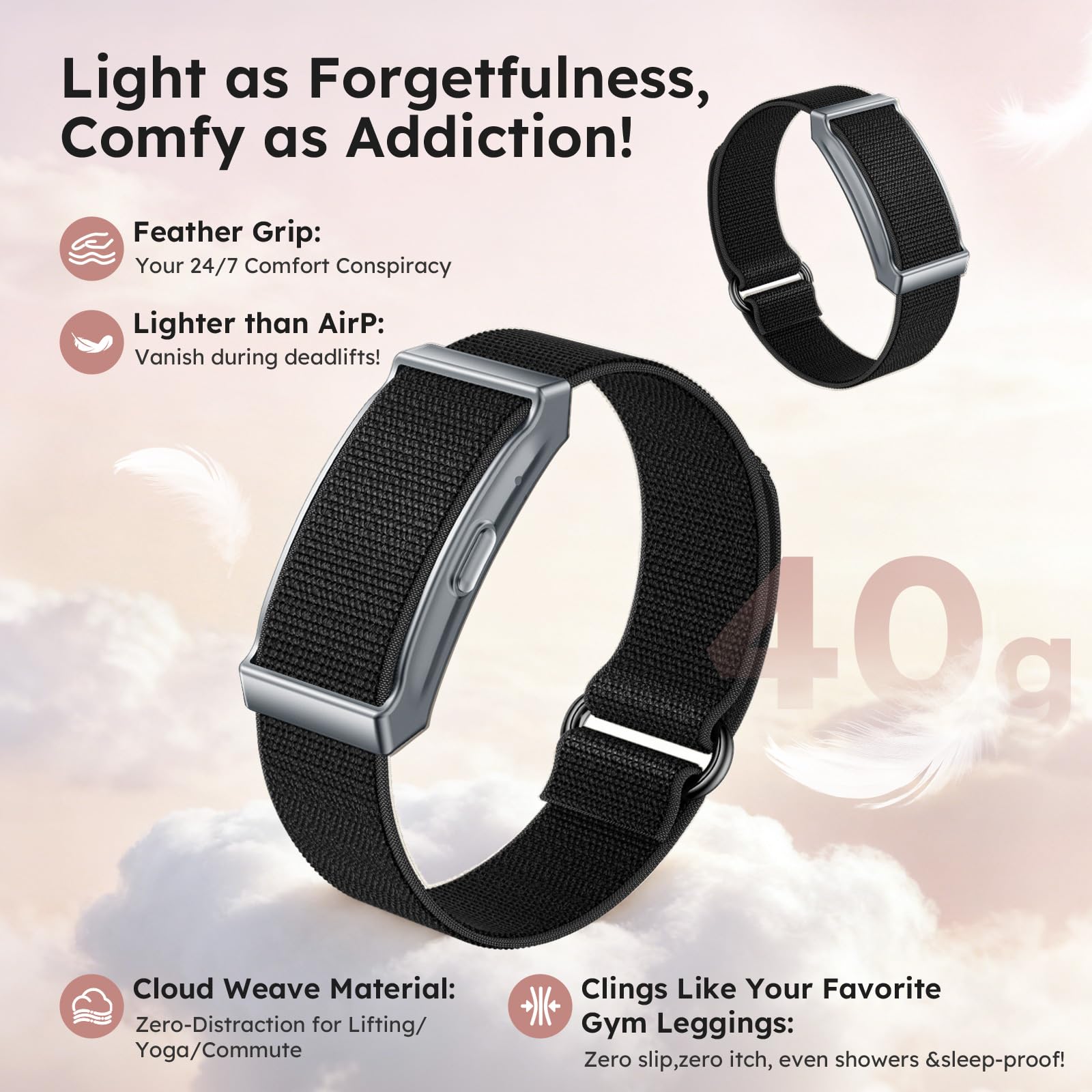 findtime Fitness Tracker pulsera sin pantalla, pulsómetro, monitor de sueño, 100 modos deportivos, contador de calorías, IP68, resistente al agua, pulsera de fitness, iOS, Android, podómetro, reloj
