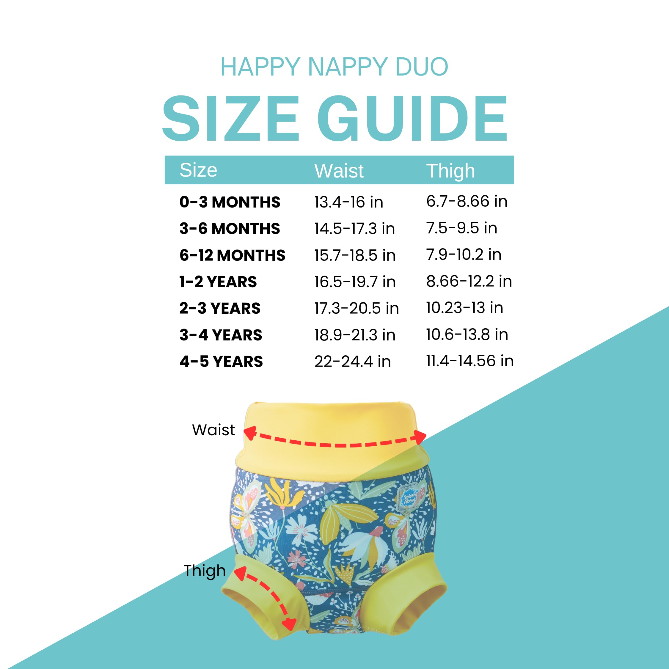 Splash About Happy Nappy Duo Wiederverwendbare Schwimmwindel, Garden Delight, 2-3 lata