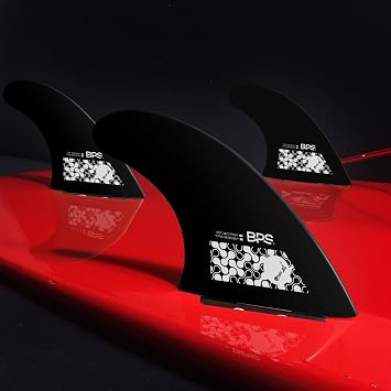 BPS Fiberglass Reinforced Surboard Fins - 3 Thruster Fins Set (FCS G5 M5 Style) Future Fins, with FCS Screws and Hex Key