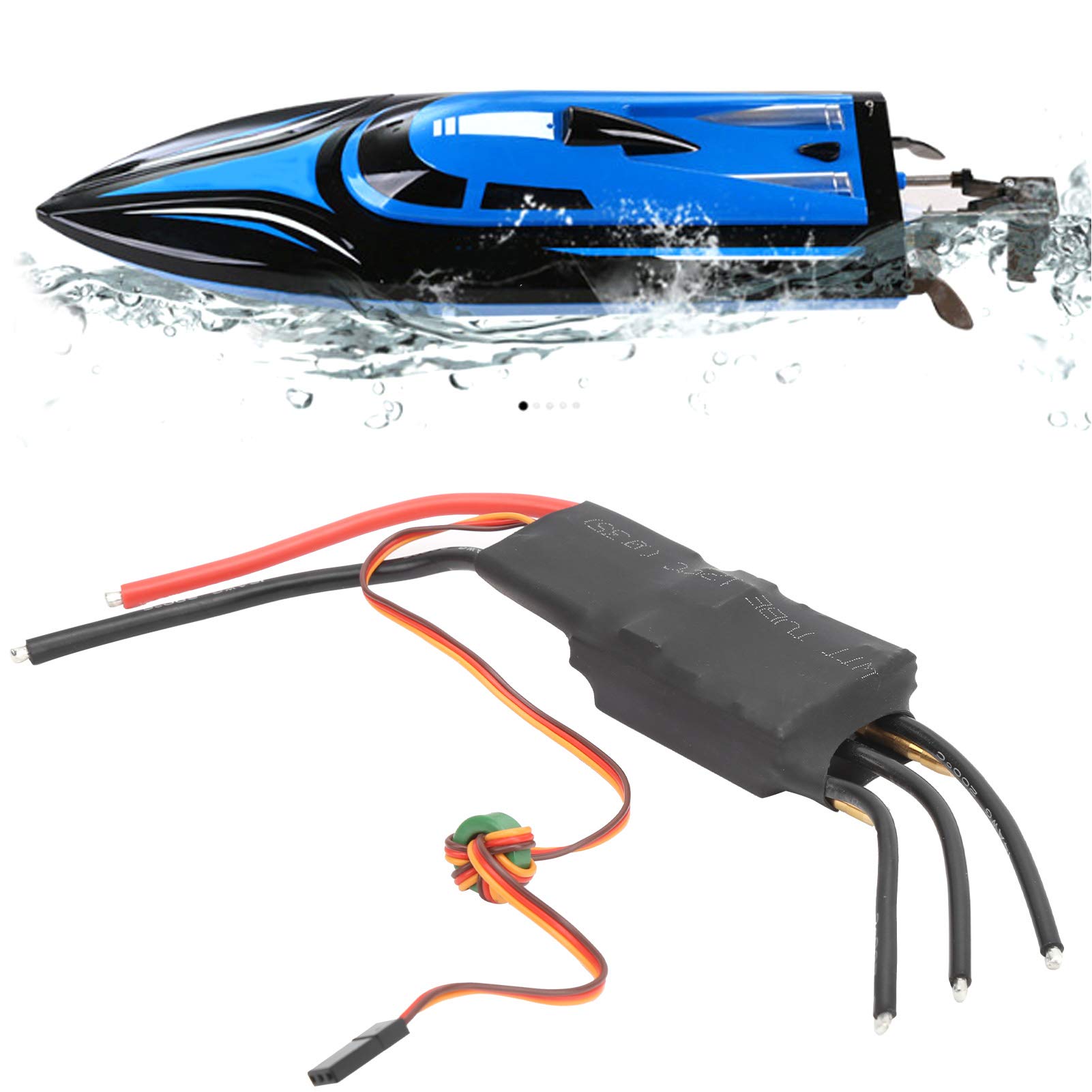 Topyond Brushless ESC, 125A 5V Speed ​​Controller Bürstenloser | Unterwasserstrahlruder, Geschwindigkeitsregler für RC-Boote, RC Auto Bootsteile