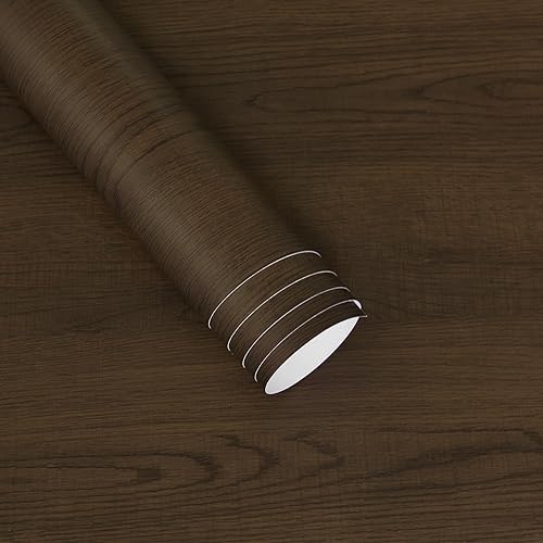 Miniatura 10 de Papel de contacto de madera clara de 16"x354" pulgadas, impermeable, autoadhesivo, marrón, para despegar y pegar, papel tapiz engrosado para Marrón