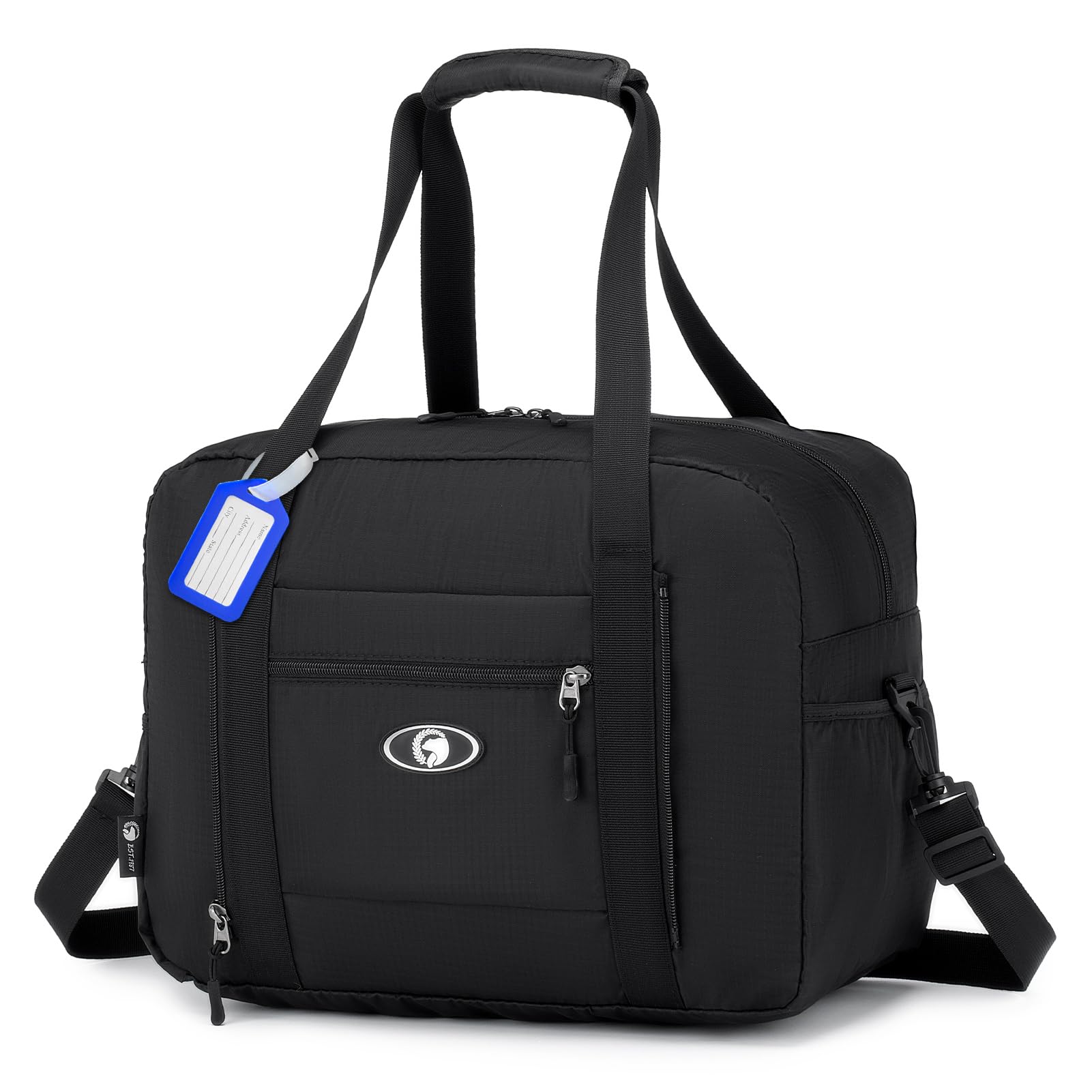 SPAHERCabin Bag 40x30x20 Wizzair Foldable Travel Duffle Bag Waterproof Under-seat Cabin Bag Lightweight Holdall Suitcase Handbag Carry on Luggage Overnight for Women and Men 25L