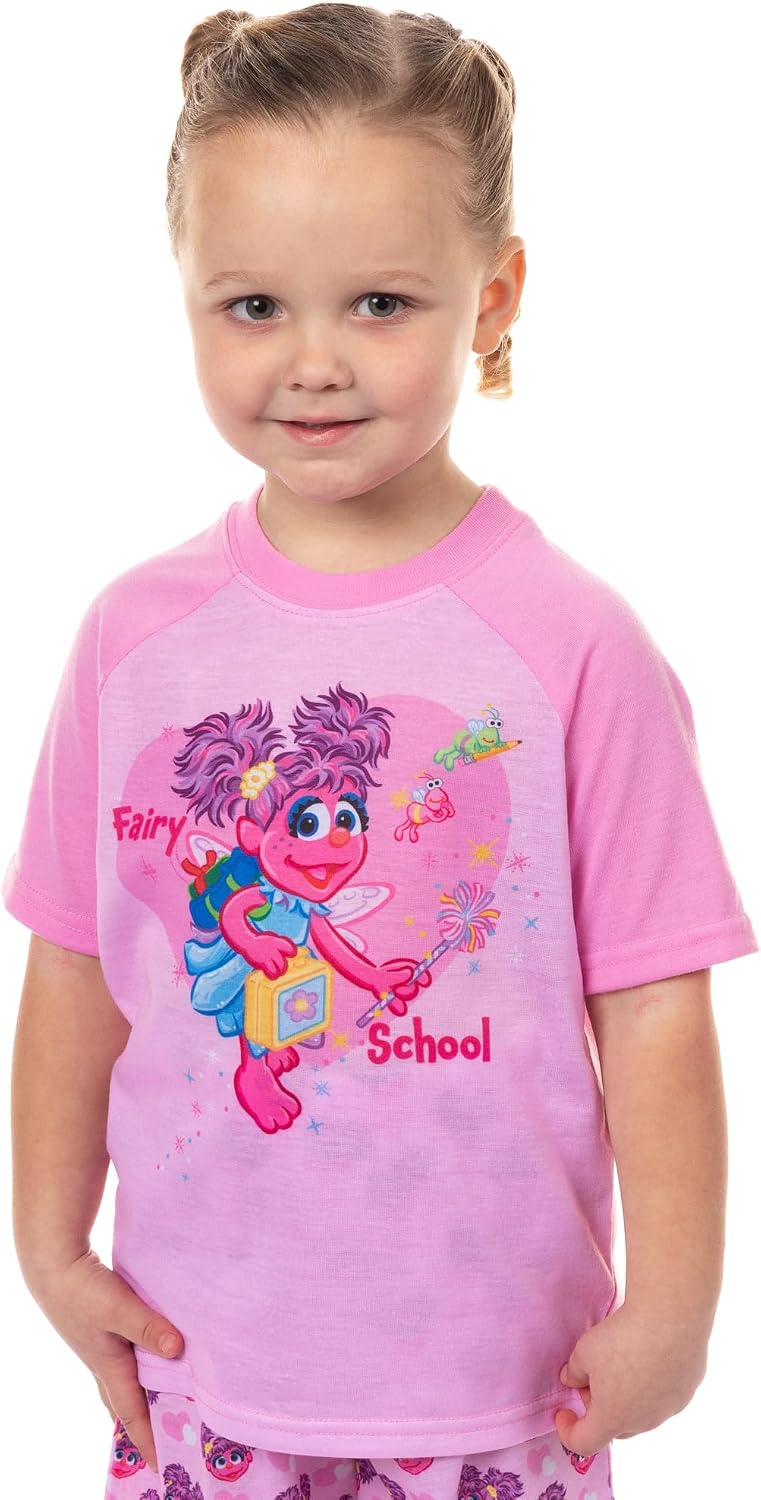 Sesame Street Pajamas Toddler Girls' Abby Cadabby Fairy School Short PJ Sleep Set