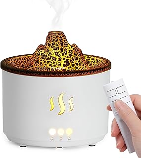 Simpeak Humidificador Ultrasónico 400ml, Humificador de Aromas con Temporizador y Control Remoto, Difusor Aceites Esenciales para El Hogar Oficina Dormitorio Yoga SPA, Blanco