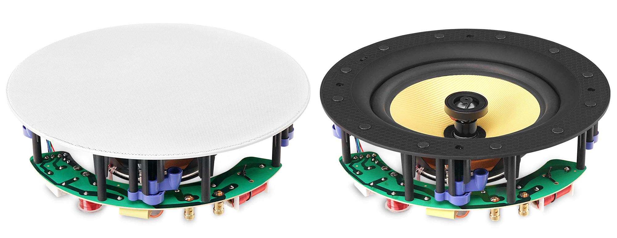 Pronomic 2er Set CLS-880 WH High-End Gewebe Einbaulautsprecher (2-Wege Decken-Lautsprecher Box, 8"/203 mm Woofer, 0,75"/19 mm Tweeter, 80/160/320 Watt RMS/Musikleistung/Peak, Equalizer) weiß
