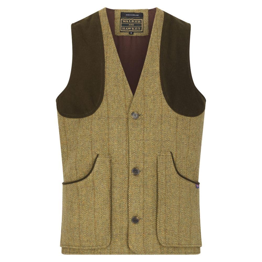 Walker And Hawkes Men's Light Sage - Derby Tweed Berston Waistcoat - 3XL