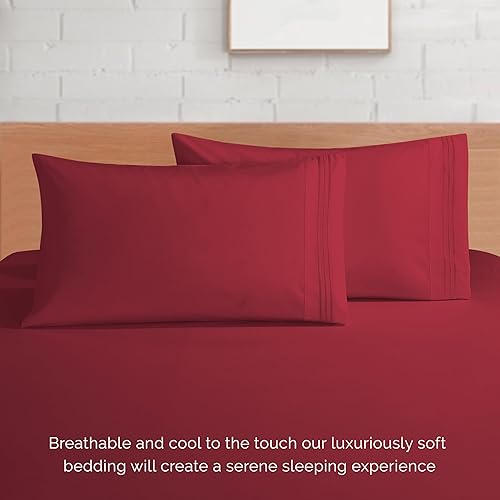 Vista 103 de Elegant Comfort - Juego de sábanas de 3 piezas de lujo de 1500 hilos, calidad egipcia, Microfibra, Blanco, Completo