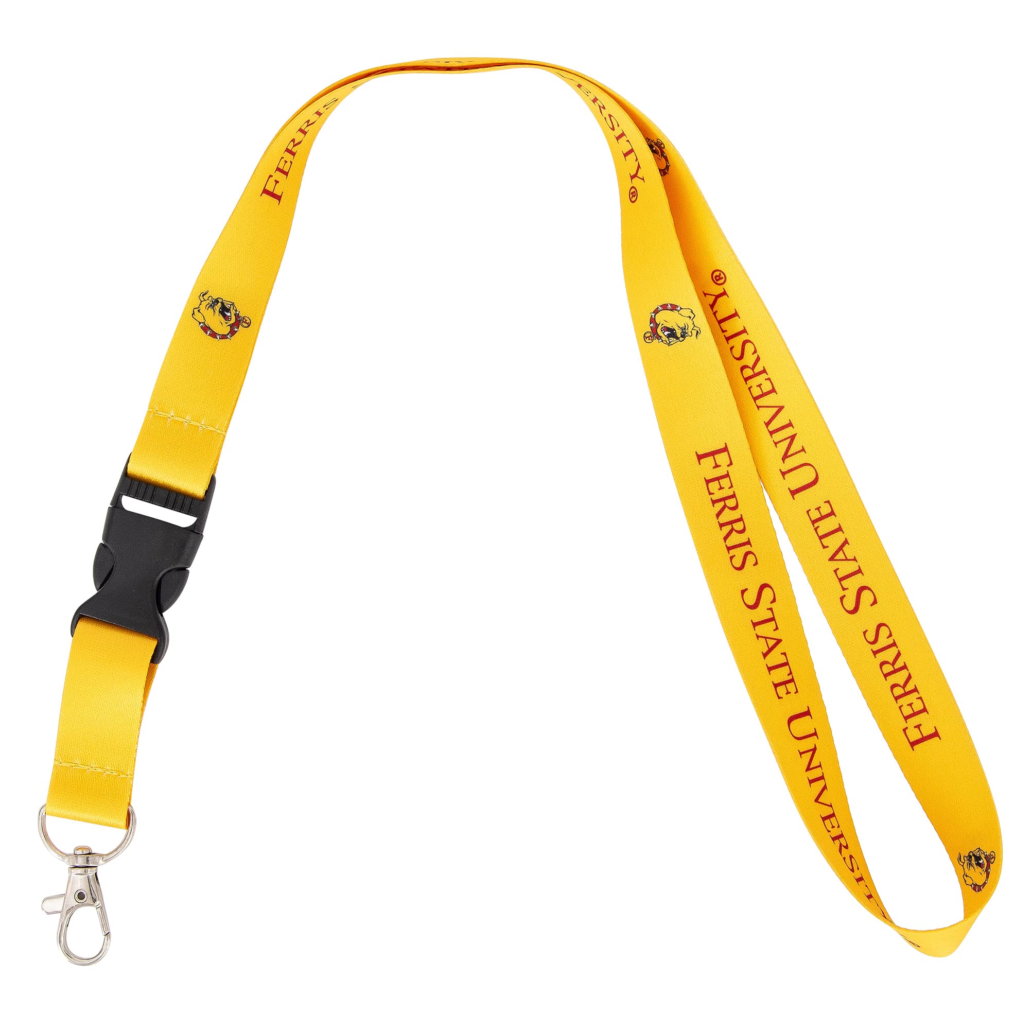 Desert Cactus Ferris State University Lanyard FSU Bulldogs Car Keys ID Badge Holder Keychain Detachable Breakaway Snap Buckle (Yellow)