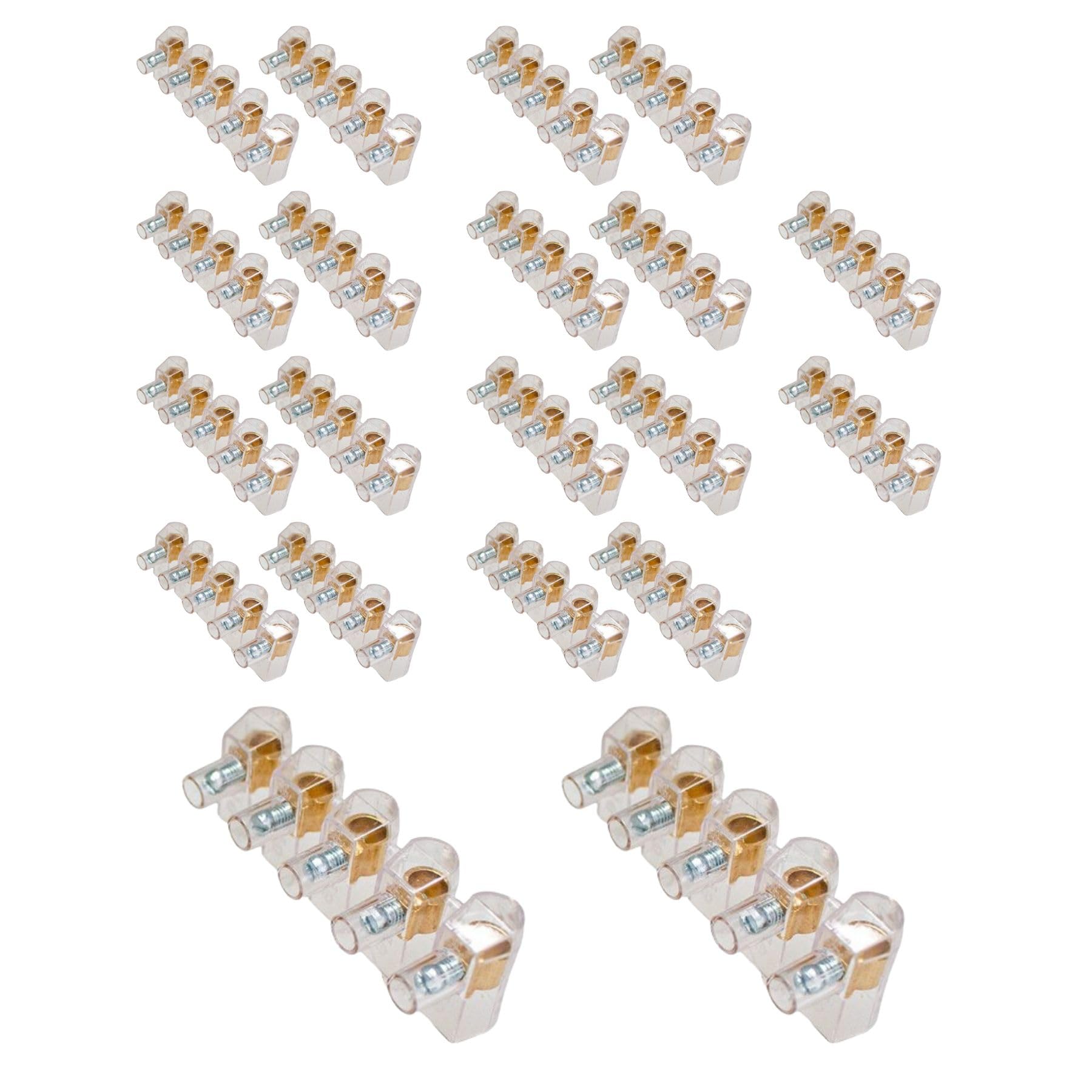 100 bornes eléctricos unipolares transparentes de 10 mm², 20 varillas de 5 abrazaderas, sección de 10 mm², conectores para cableado doméstico y profesional