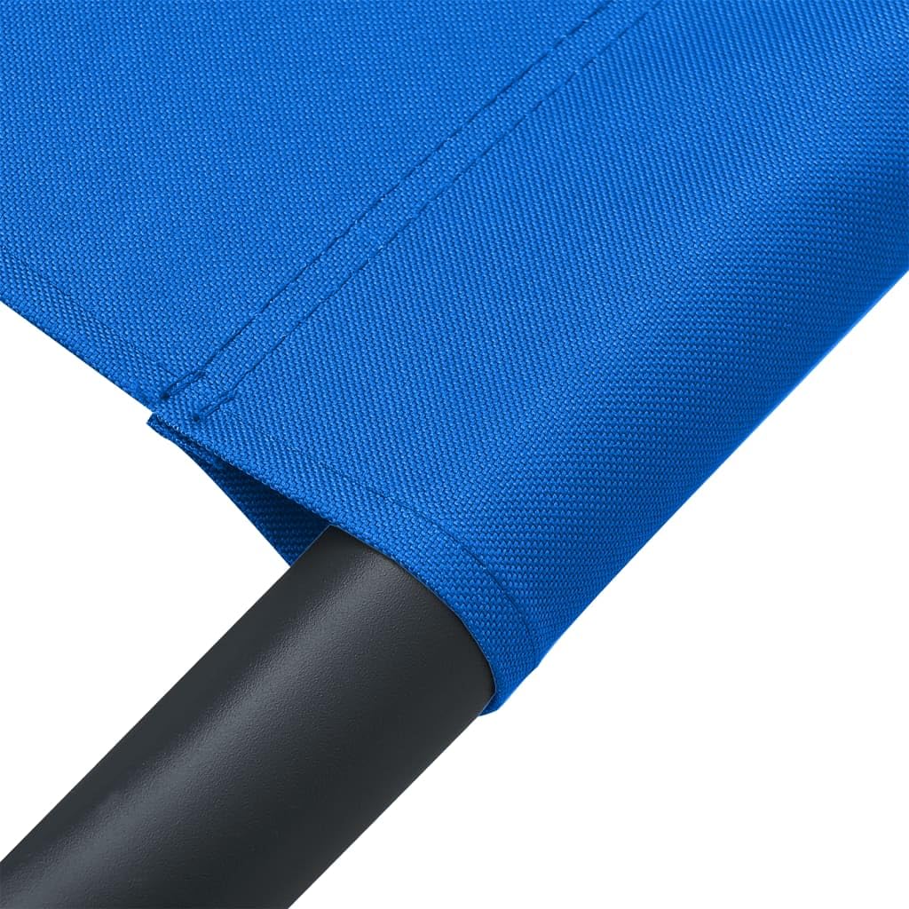 Lettino prendisole blu in tessuto Oxford e acciaio, 200 x 173 x 45 cm, con 2 cuscini, fodere lavabili, per giardino, terrazza, balcone, piscina e spiaggia, resistente alle intemperie