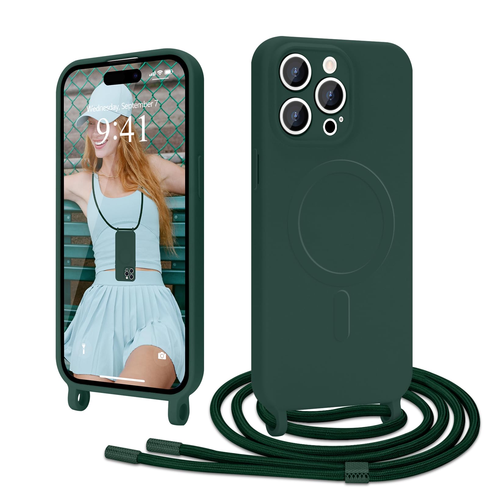 Custodia Per IPhone Con Catena E Cinturino - Modelli 16, 15, 14, 13, 12, 11, Pro, Pro Max, X, XR, XS