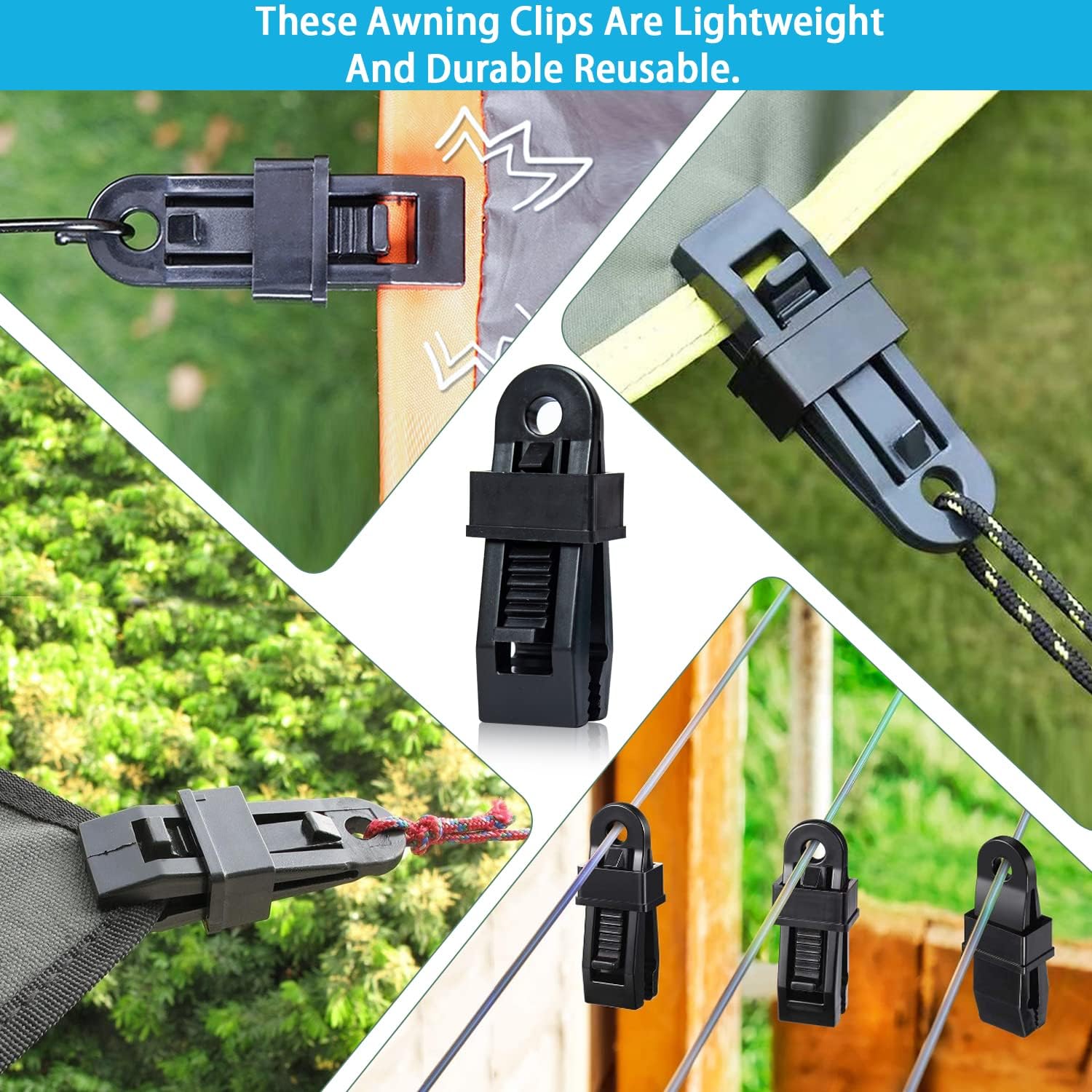 Tarp Clip Crocodile Mouth 15Pcs, Multipurpose Secures Tarp Clips Clamps for Swimming Pool, Cover Awnings, Outdoor Camping, Caravan Canopies, Car Covers (Black)