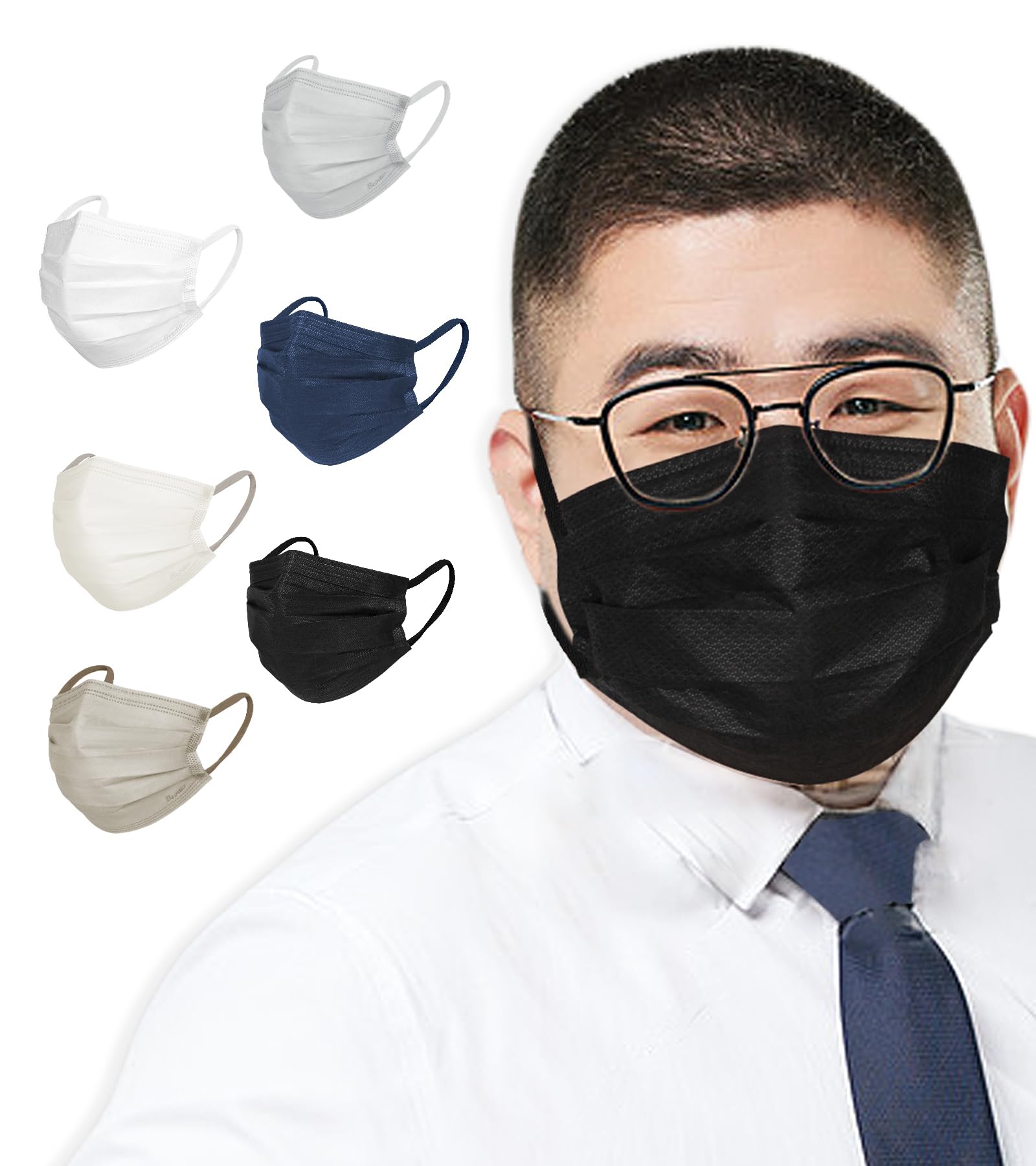 マスク 不織布 【スーツ定番色】 大きめサイズ マスク 大きめ 不織布マスク 大きめマスク マスクメンズ カラーマスク hellozebraマスク 個包装 使い捨て Ωプリーツ設計 3層構造 日本の品質 カケンテスト済 息がしやすい 肌にやさしい 耳が痛くならない 200mm広幅 大きめサイズ (L・30枚・ブラック)