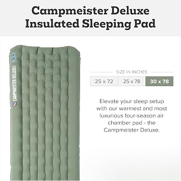Big Agnes Campmeister Deluxe - Insulated Sleeping Pad, Extra Wide Long