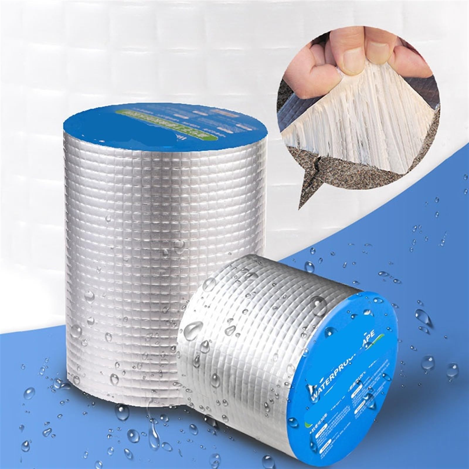 Butyl Band Folie, Butyl, wasserdichtes Klebeband, Dach, auslaufsicher, hohe Temperaturbeständigkeit, Rohre, Wände, Leckaufkleber, superklebendes Kanalfixierungsband(Color:15cm x 5 Meter)