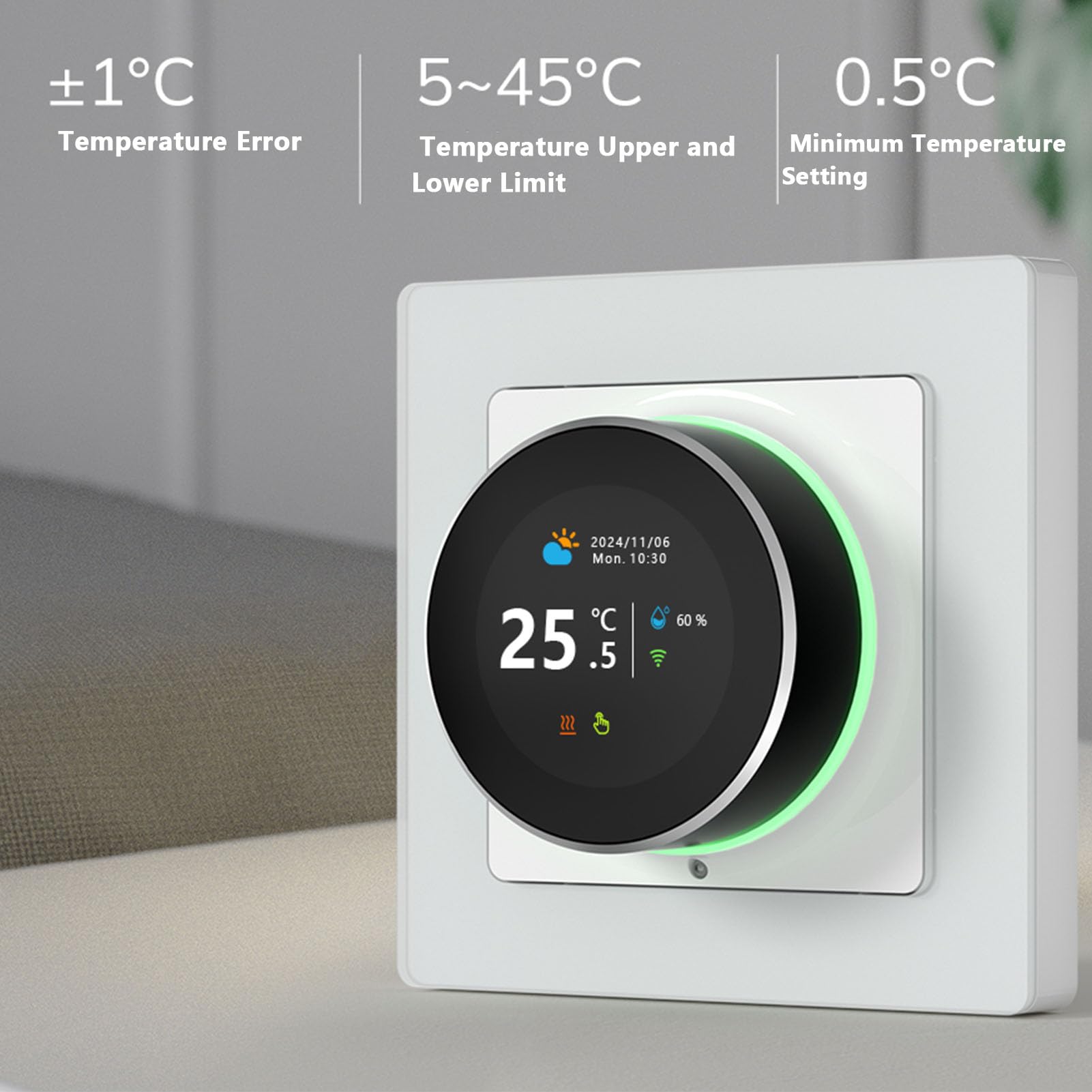 FILFEEL Termostato WiFi per Riscaldamento, Compatibile con App, Temperatura