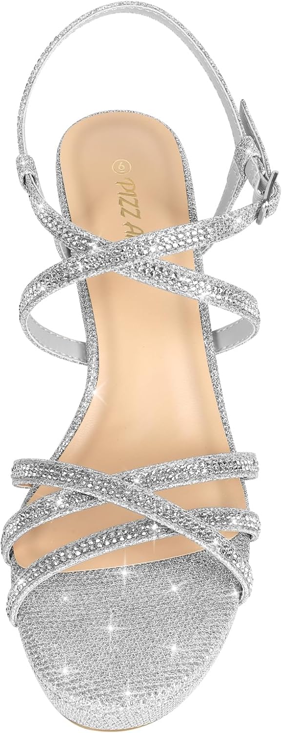 PIZZ ANNU Women's Stellora Platform High Heels Block Chunky Strappy Sparkly Rhinestone Open Toe Ankle Strap Dress Pump Sandals Shoes for Party Wedding - Image 7