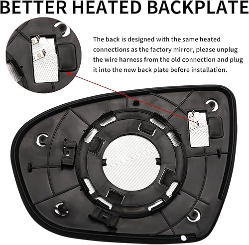 Miniatura 4 de Espejo lateral del pasajero de repuesto para Kia Optima 2011 2012 2013 2014 2015  Espejo lateral derecho, espejo retrovisor de vidrio con