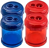 Vista 7 de Sacapuntas manual de doble agujero, de metal de alta resistencia, de hoja afilada, crayón XL, sacapuntas con grandes capturas redondas, afilado