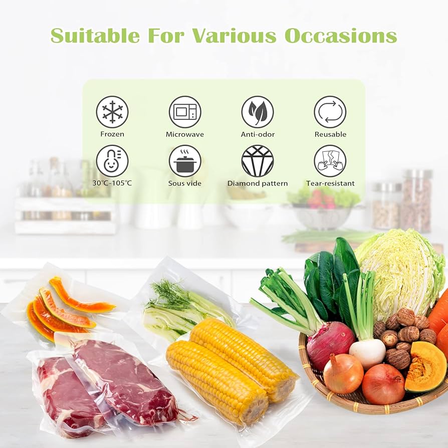 Confezione Da 2 Rotoli Di Sacchetti Sigillanti Sottovuoto Da 11 X - Foto 6