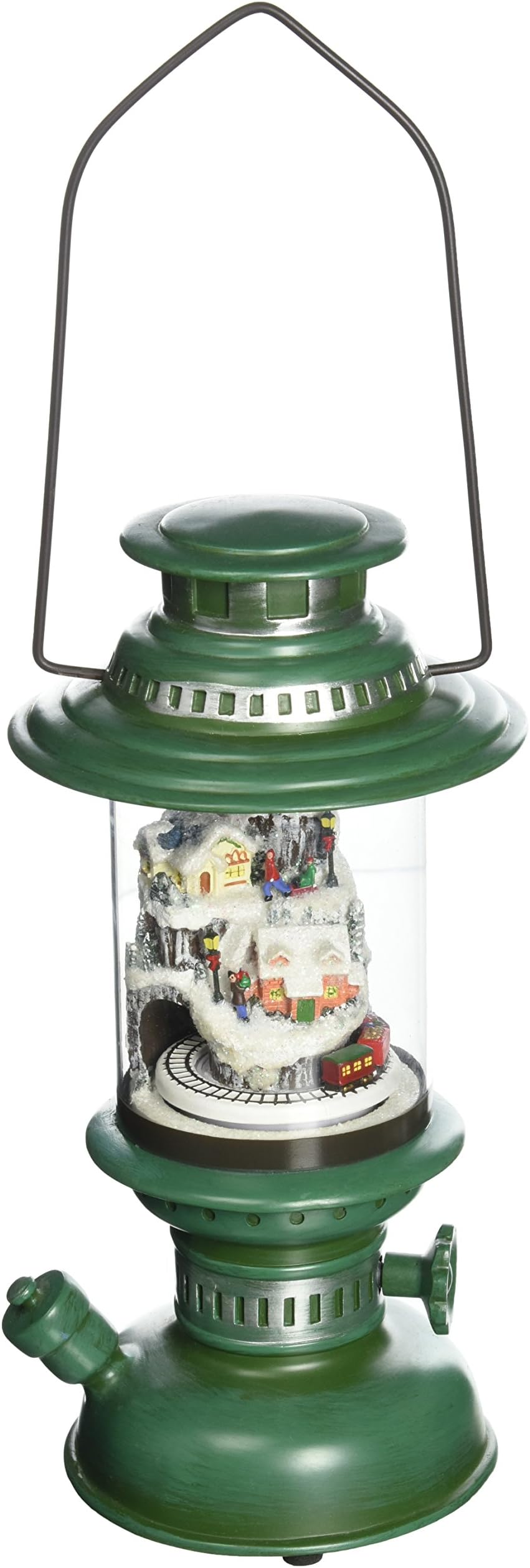 Amusements High Lighted Action Musical Train Scene Featured Inside a Lantern Decor, 10"