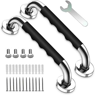 Haltegriffe für Senioren, 2 Stück Rutschfreier Haltegriff, 30cm Haltegriff Dusche Edelstahl Dusche Badewannengriff mit Schraube für WC Bad für und Menschen mit Behinderung