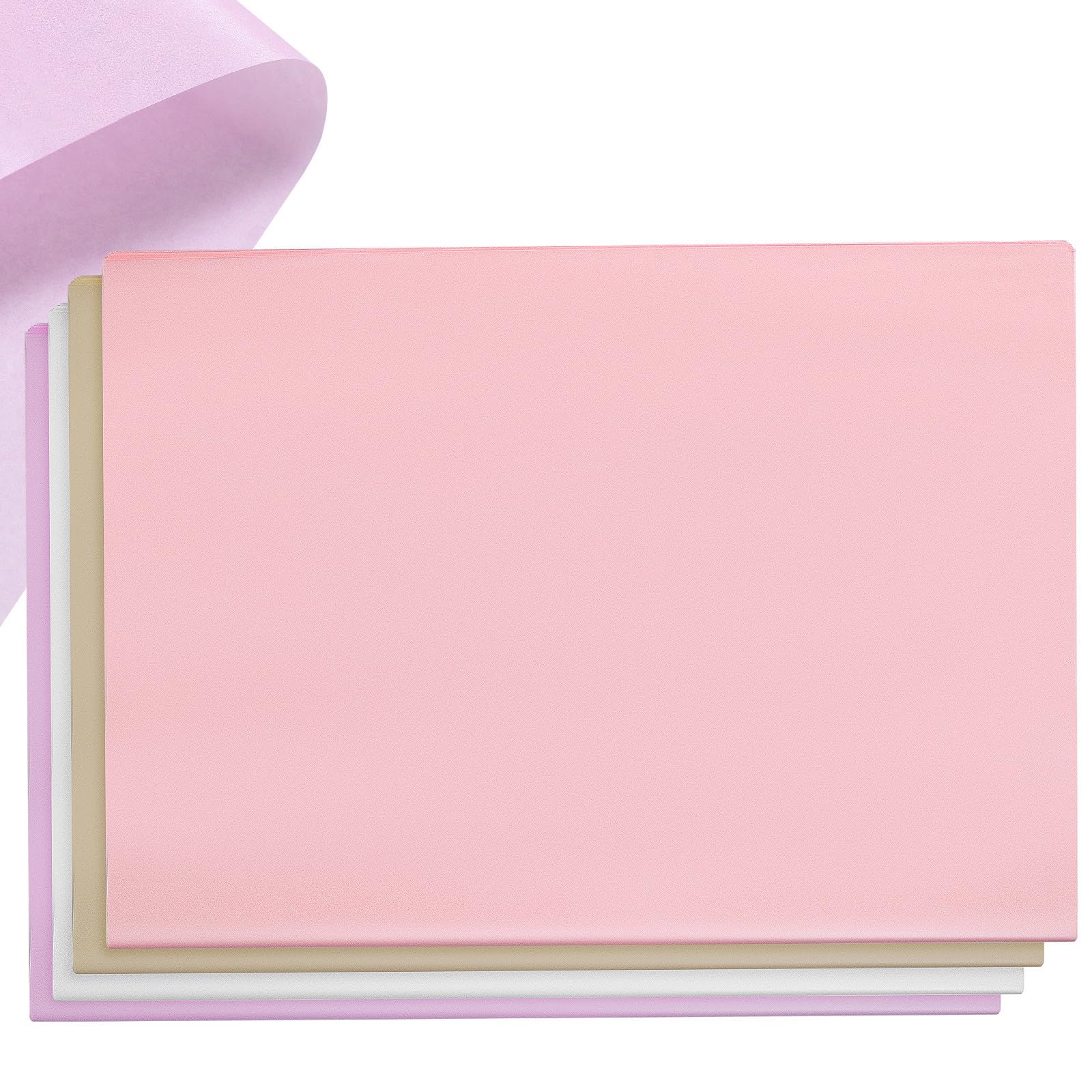 FONDOTIN 80 Arkuszy Arkuszy Papieru Do Pakowania Prezentów Papier Do Owijania Kwiatów Kolorów Pastelowych Biały Róż Wiśniowy Fiolet Dzwonków