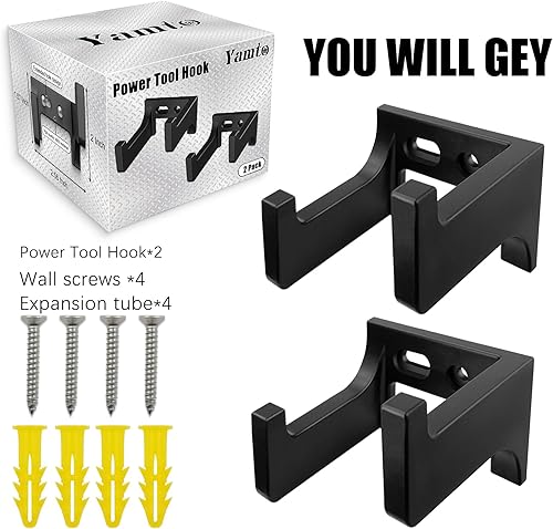 Miniatura 7 de Organizador de herramientas eléctricas, organizador de pared de acero inoxidable, estante de almacenamiento de taladro eléctrico, perfecto para