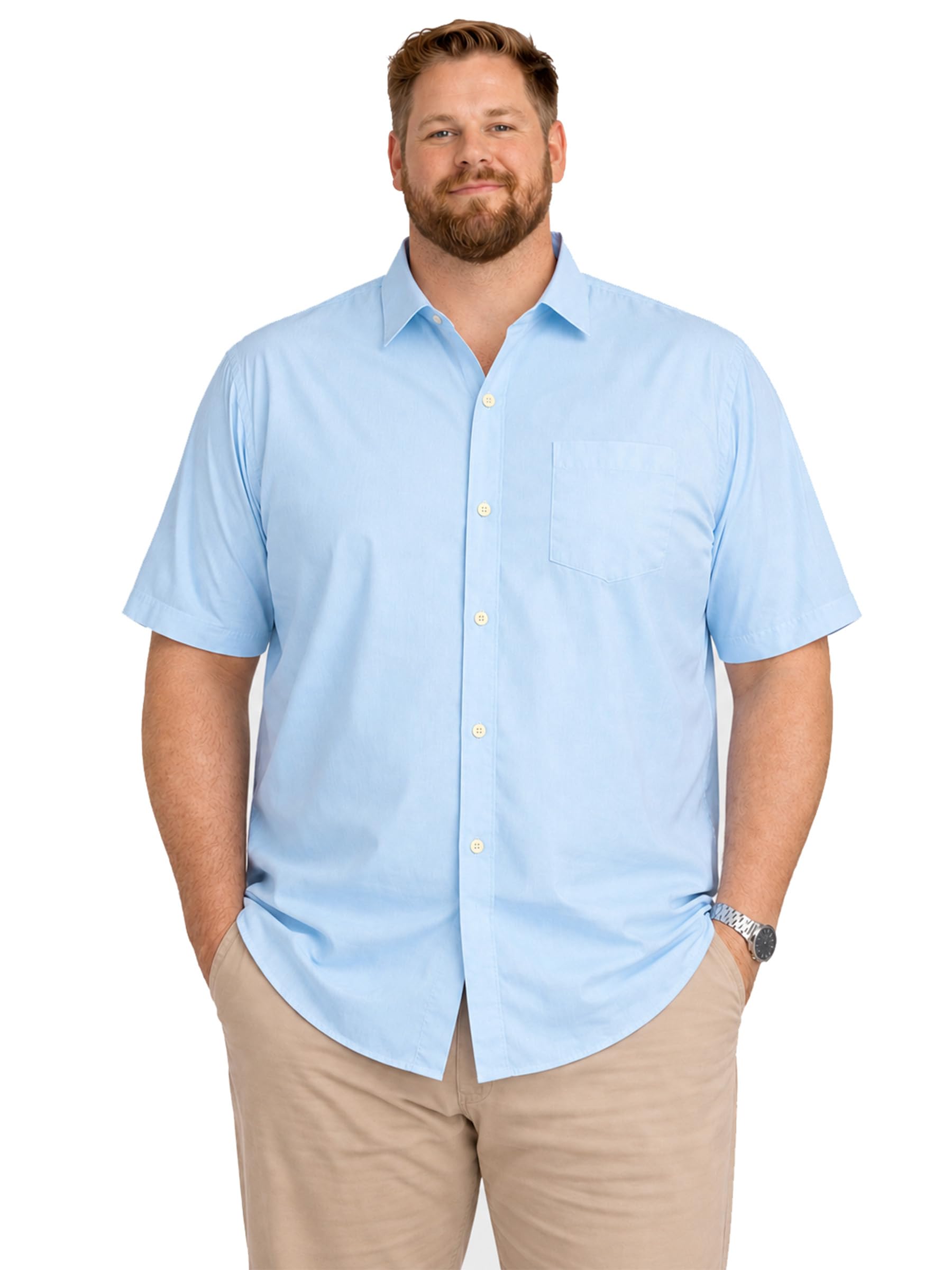 Weecreeture Mens Big & Tall Short Sleeve Dress Shirt