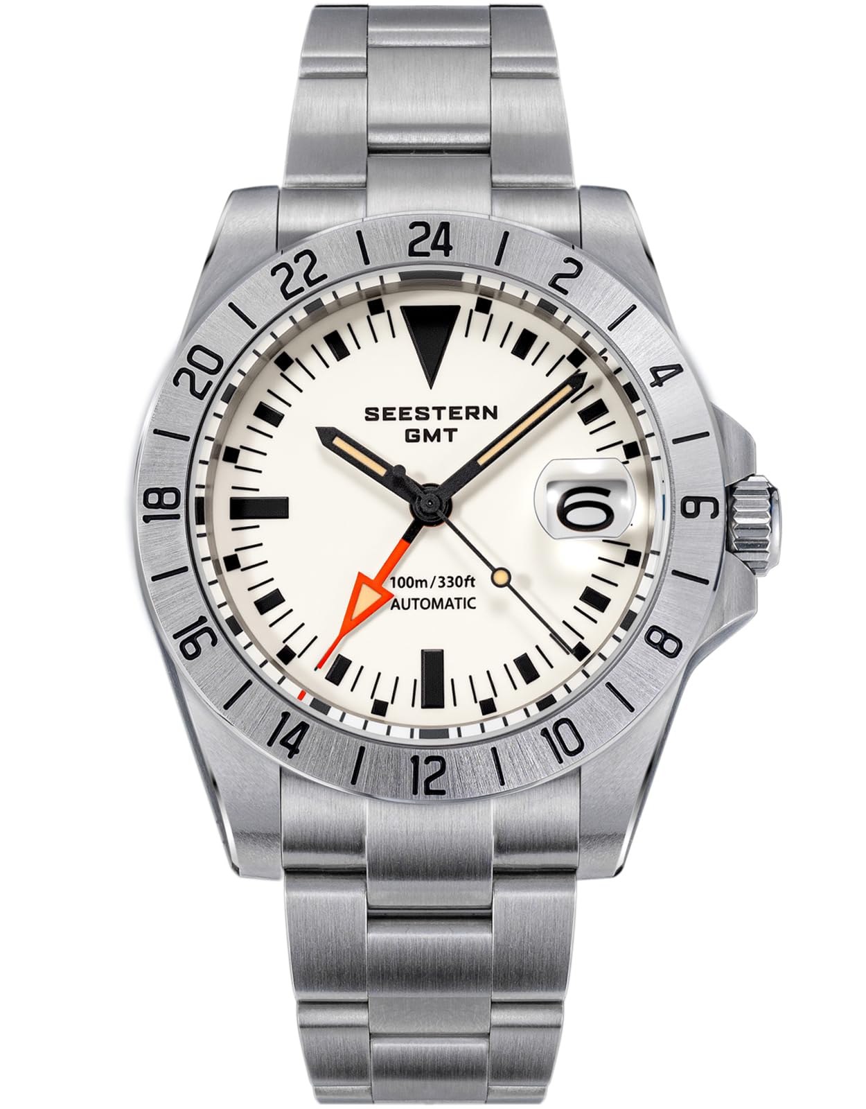 Sugess BB GMT S436-2.L - Orologio meccanico da uomo, in vetro zaffiro, 100 m