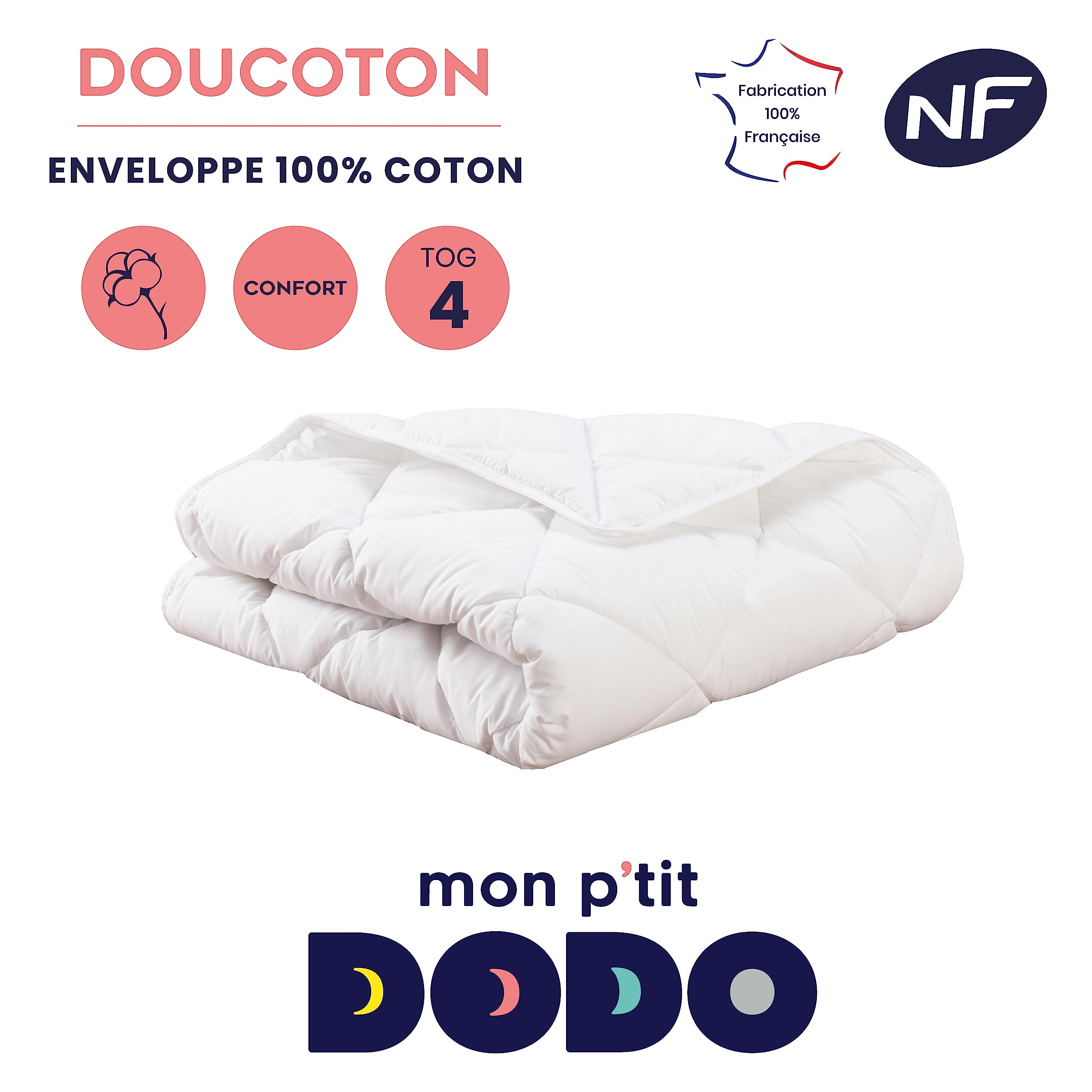 MON P'TIT DODO - Piumino leggero Doucoton 75 x 120 bianco - fabbricazione francese