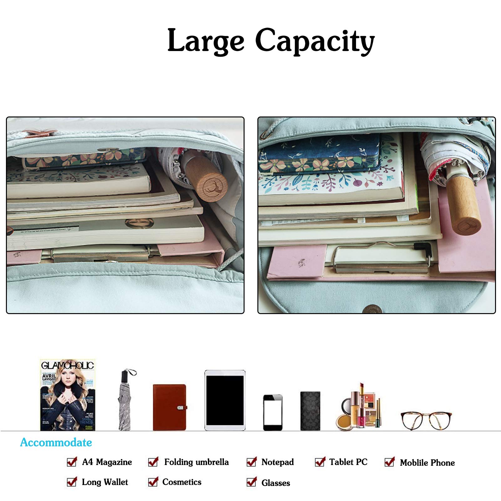 FANDARE Donna Zaino Ricamo Zaini Ragazze Zainetto in Stile Etnico Backpack Università Viaggio Shopping Incontri Zaino Durevole Tela Umetake