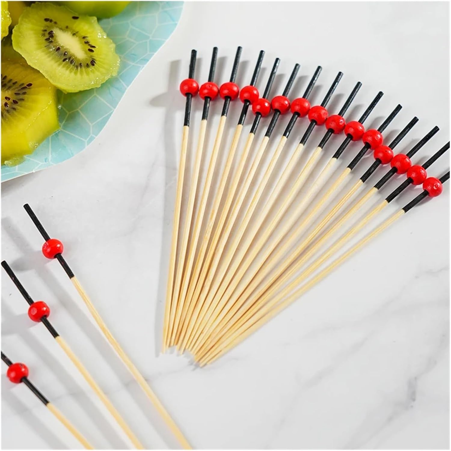 100/200pcs Bamboo Cocktail Picks Toothpicks Skewers Fruit Forks Sticks For Party Club Decor Household Use(200pcs)