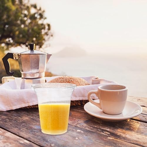 Miniatura 8 de Kichvoe 10 tazas de plástico desechables taza de café con tapa tazas desechables transparentes tazas transparentes taza de plástico con tapa tazas