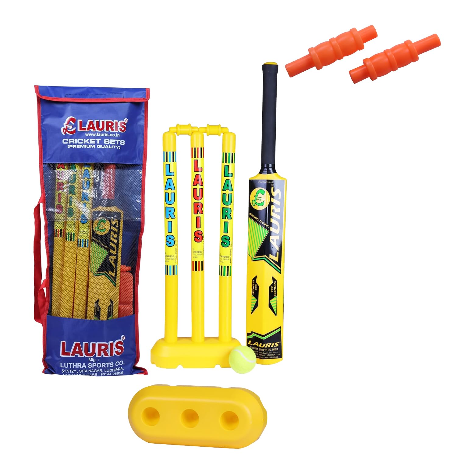 LAURIS Cricket kit Set Plastic for Kids Upto Age 5years containing bat Having Size no., 3, 3 Medium Wickets, 1 Base and 2 bails 3 Plastic Balls Length of bat is 72 cms-image-29