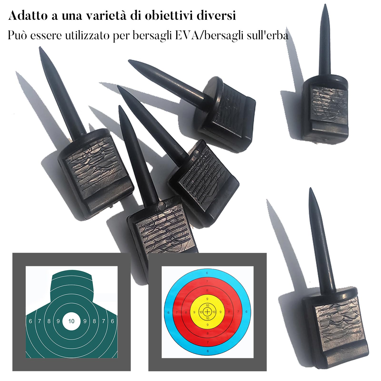 Chiodi per Tiro con L'arco,Bersaglio Tiro con L'arco,Allungamento in Plastica Perni di Carta Facili da Installare Chiodo Bersaglio Riutilizzabili per Schiuma e Carta(Nero)