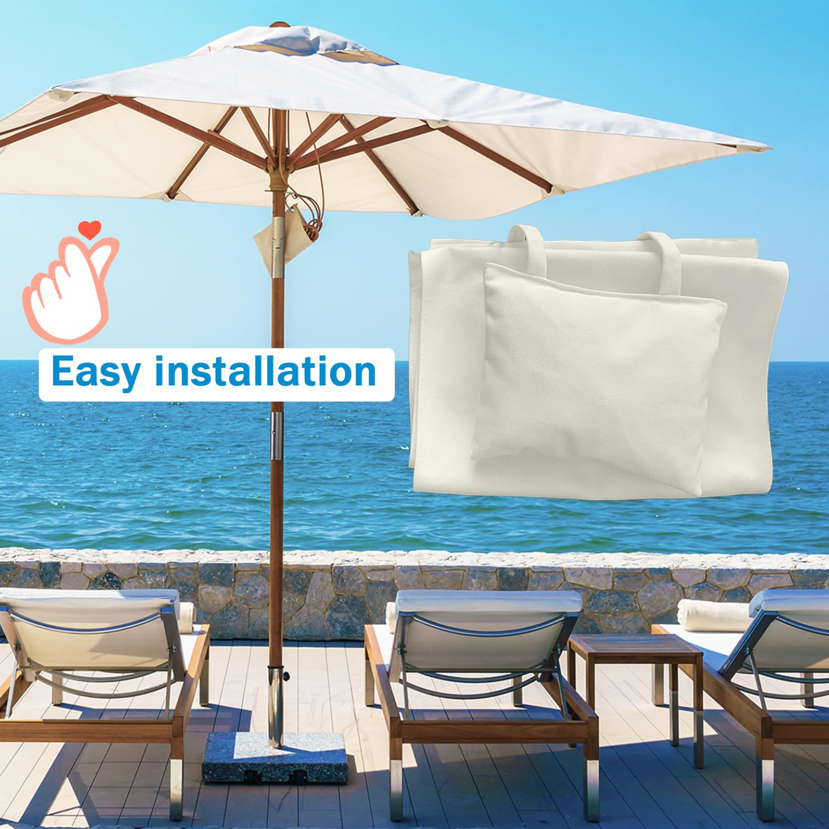 Tela de reemplazo de Silla de Patio Plegable de 45x17 con Almohada, Reemplazo de Hojas de Silla de Patio portátil