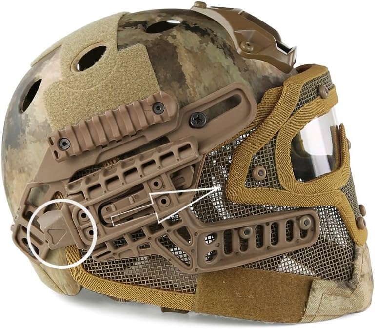 Tactical Protective Helmet Full Face Mask Goggles G4 System Airsoft Helmet, Used for Military CS Paintball Shooting, Hunting, Riding, Motorcycle, Outdoor Sports