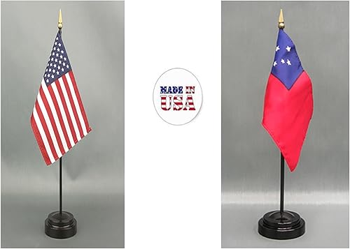 Miniatura 29 de Juego de banderas de escritorio de Afganistán, hecho en Estados Unidos, de rayón de 4 x 6 pulgadas, escritorio de oficina y pequeñas banderas