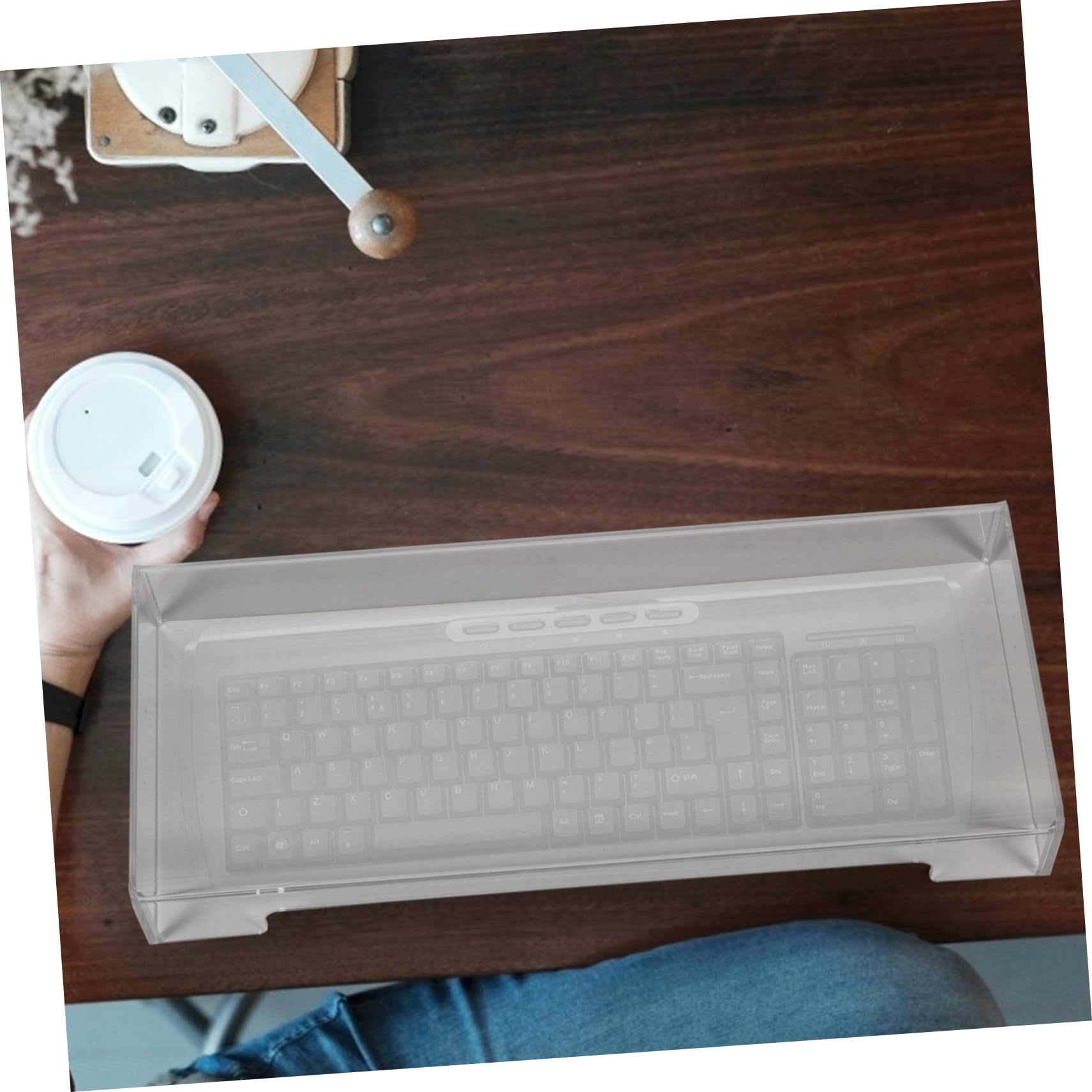 Cubierta Transparente para Teclado Acrílico 104/87 Teclas, Protección para Teclado de Sobremesa, Accesorio Doméstico Antipolvo Resistente para Usuarios de PC
