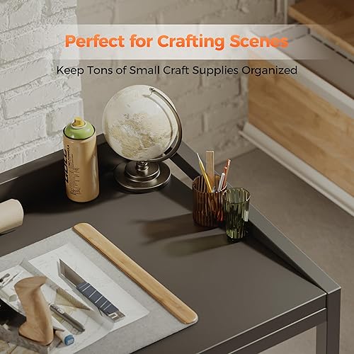 Miniatura 8 de Mericonia Escritorio de computadora con ruedas, escritorio de juegos para espacios pequeños, mesa moderna de estilo simple para oficina en casa,