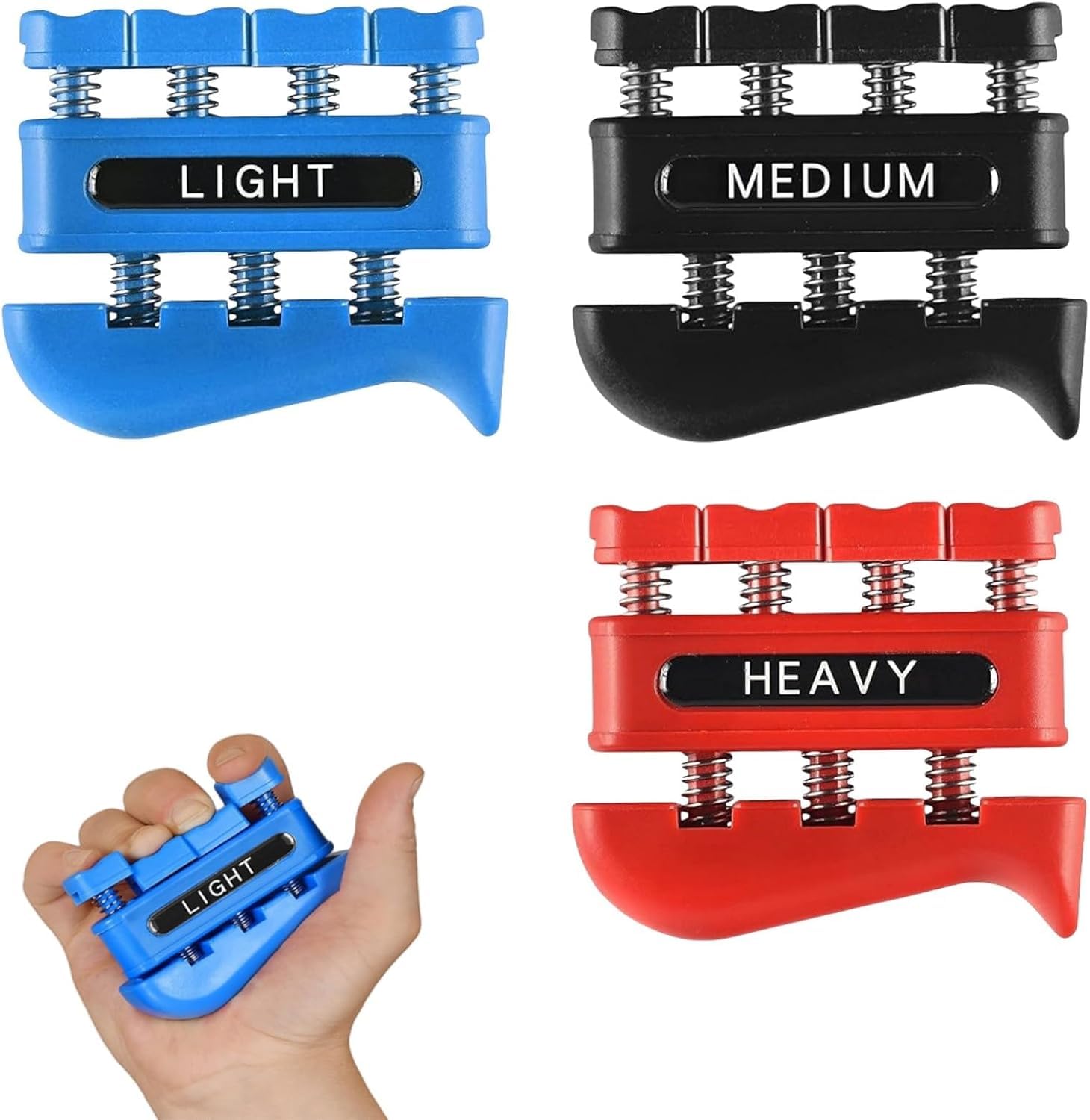 Finger Strengthener,3 Pack Grip Strength Trainer Finger Exerciser for Forearm and Hand Strengthener Hand Exercises for Climbing, Athletes and Musicians